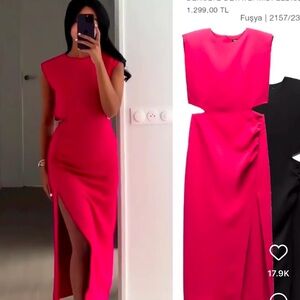 Zara Cut-Out Dress with Side Slit, New with Tags, Never Worn